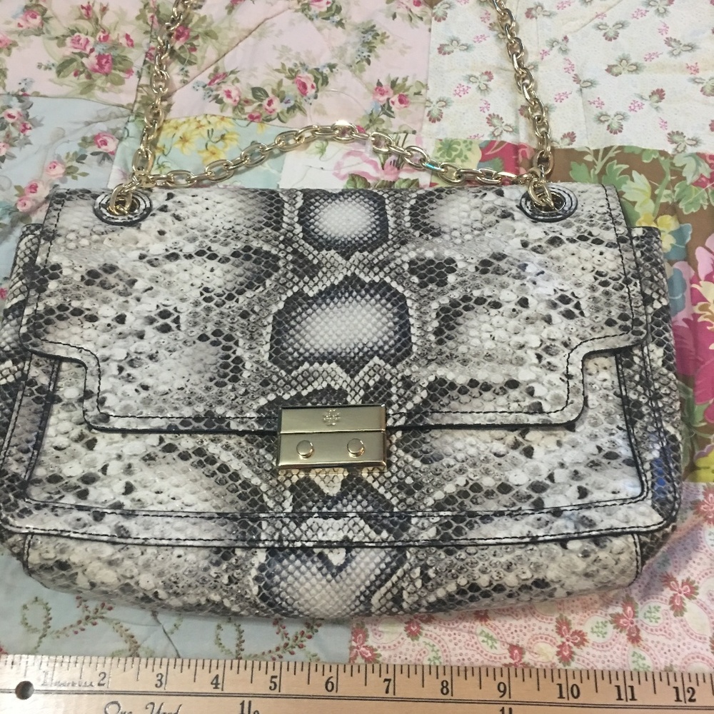 Tory Burch, Snakeskin gold accents chain strap